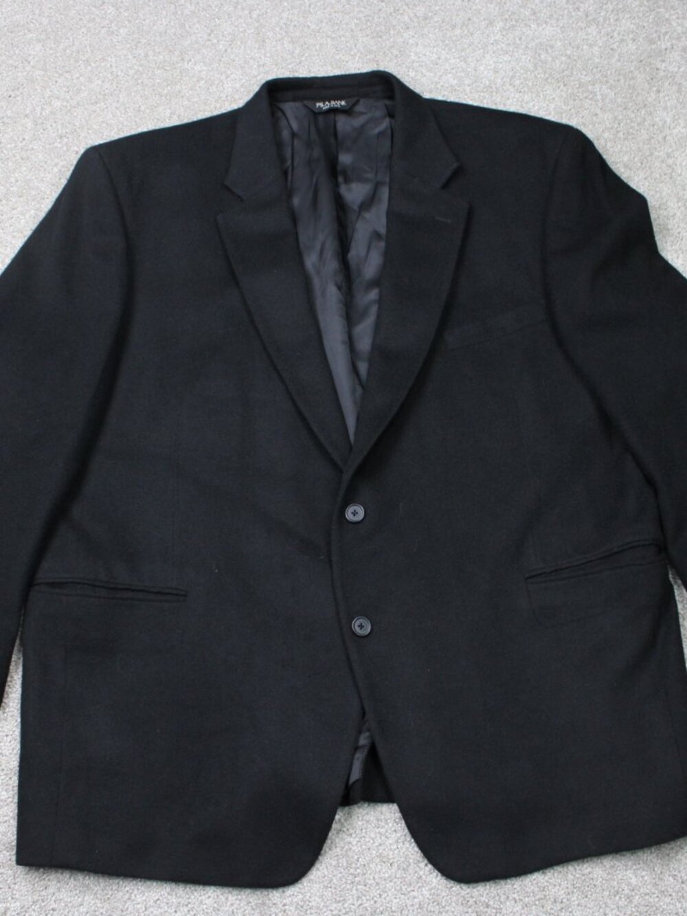 Jos A. Bank Camel Hair Blazer Mens 50 Regular Black 2 Button Single Vent Jacket